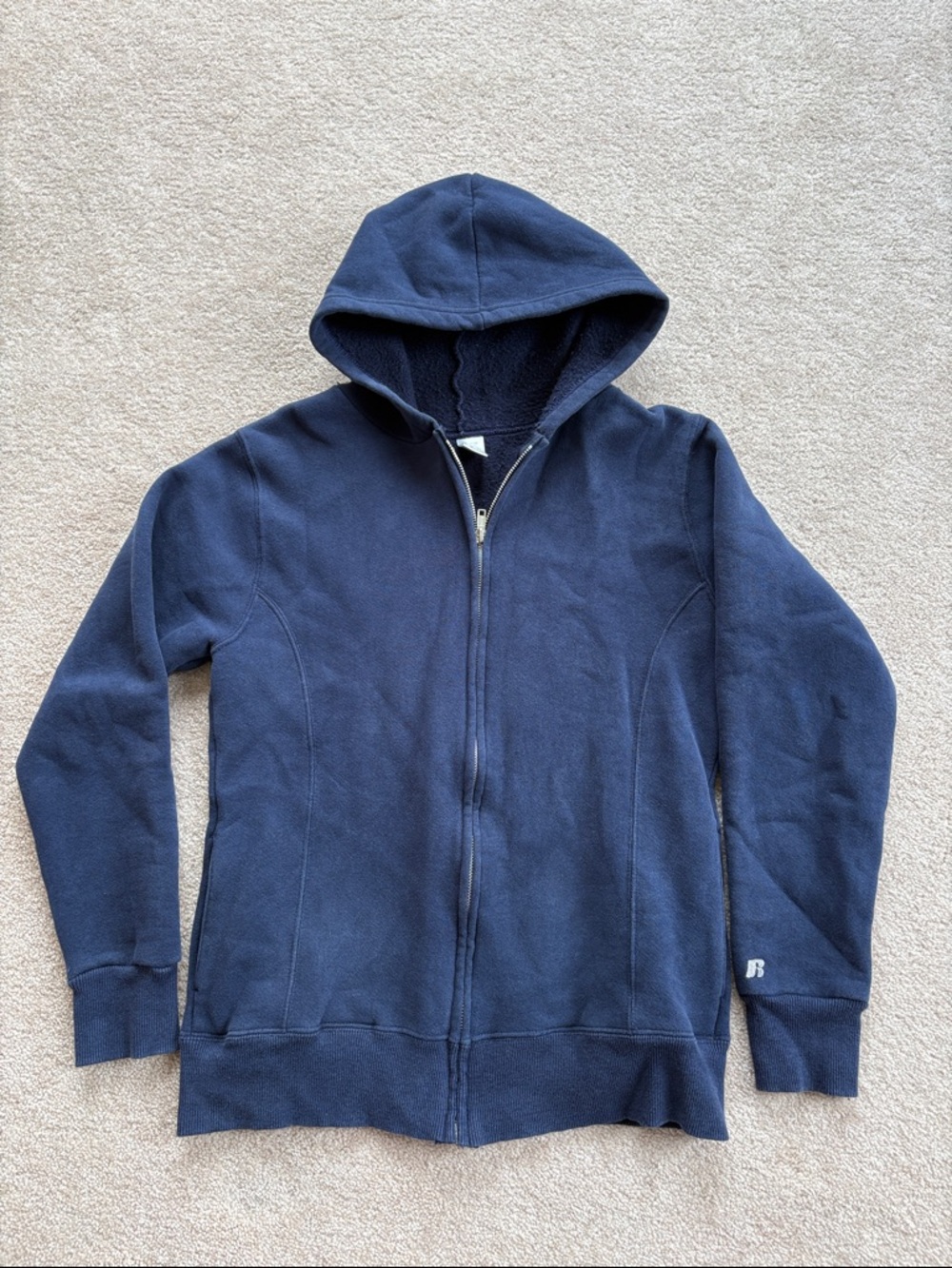 Russell Athletic Women's Navy Hooded Zip Sweatshirt